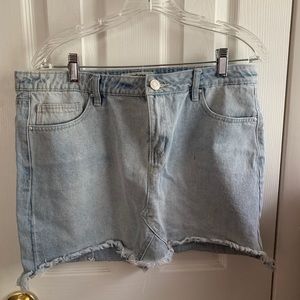 Light wash jean skirt